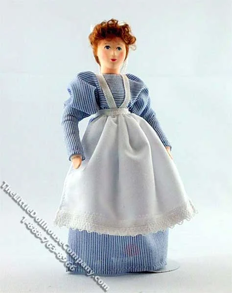 Anni Flexible Doll in Maid Uniform by Erna Meyer for Dollhouses