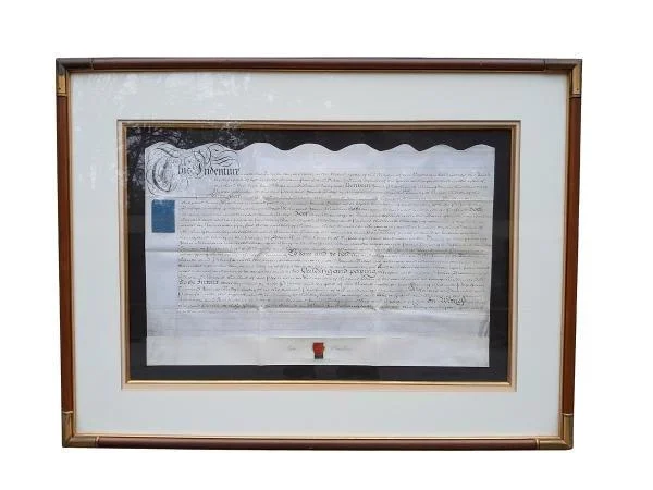 An Antique 18th Century Framed Indenture