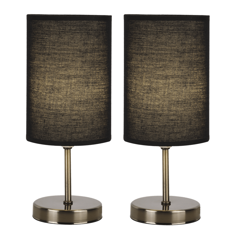 Antique Brass Table Lamps - Twin Pack