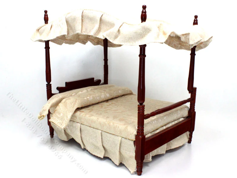 As-Is Miniature Canopy Bed for Dollhouses