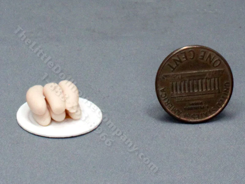 As-Is Vintage Miniature Plate of Weisswurst for Dollhouses
