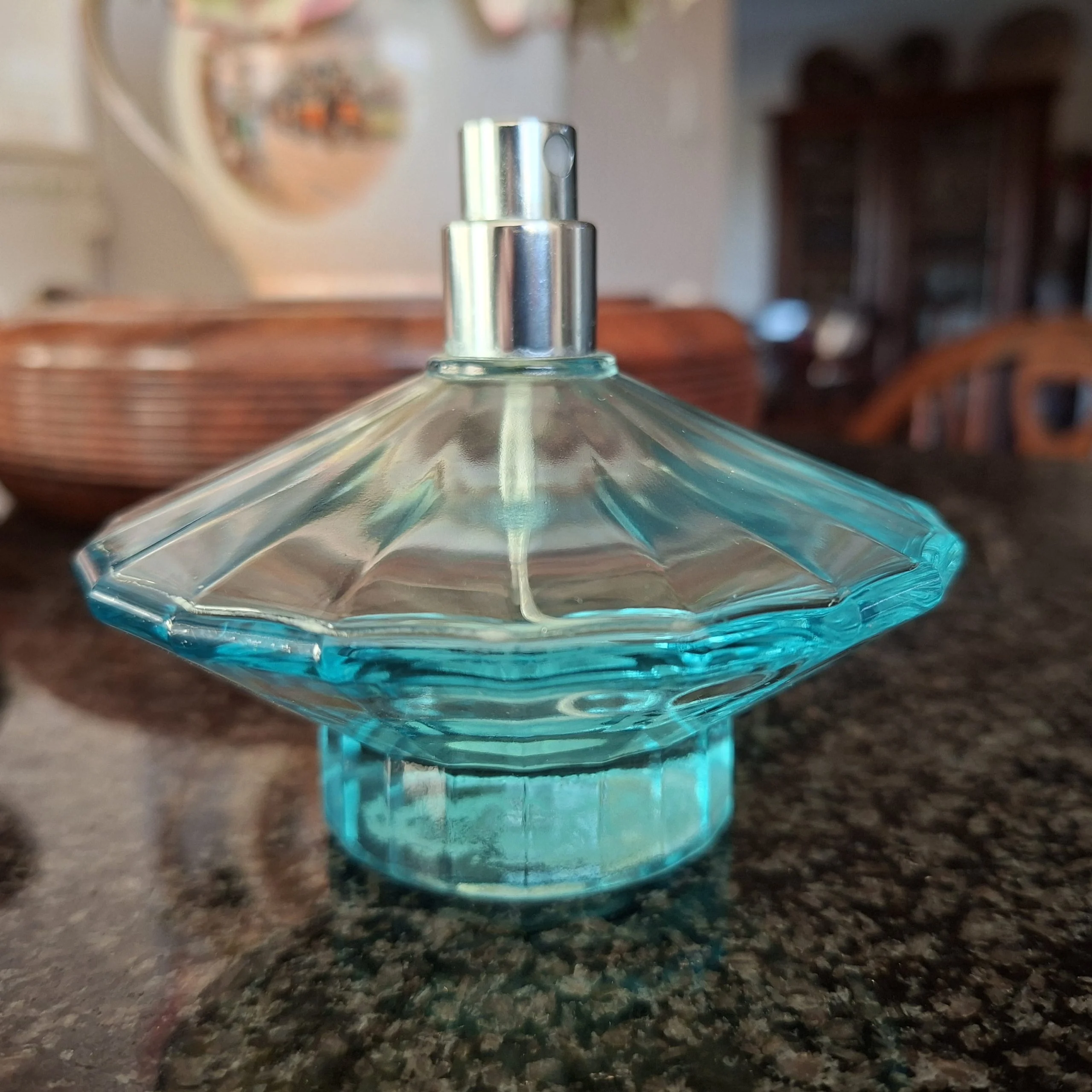 Blue perfume bottle Britney Spears Vintage debut perfume - Curious - collectable empty