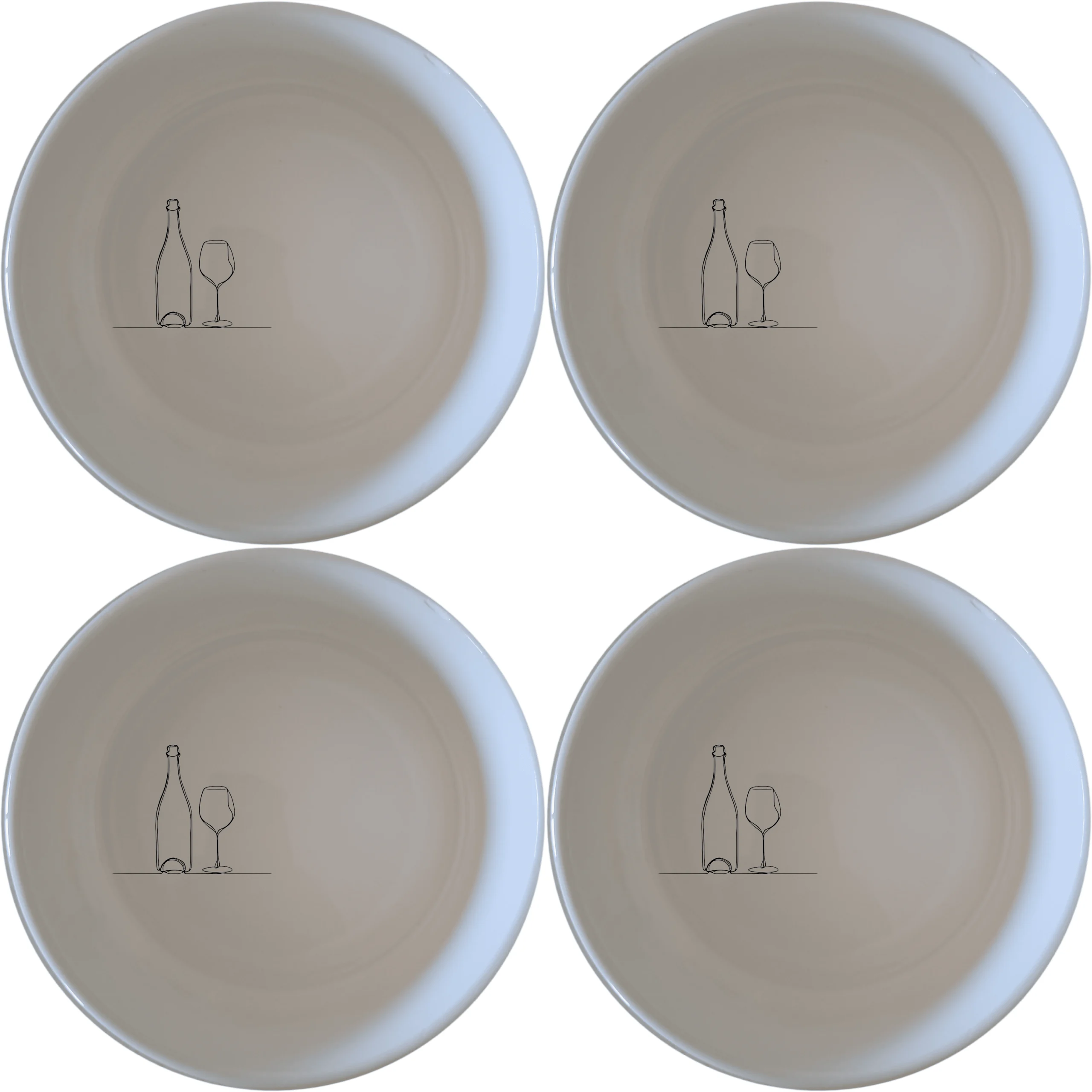Bottle Glass Bowl Set of 4 - Range 3