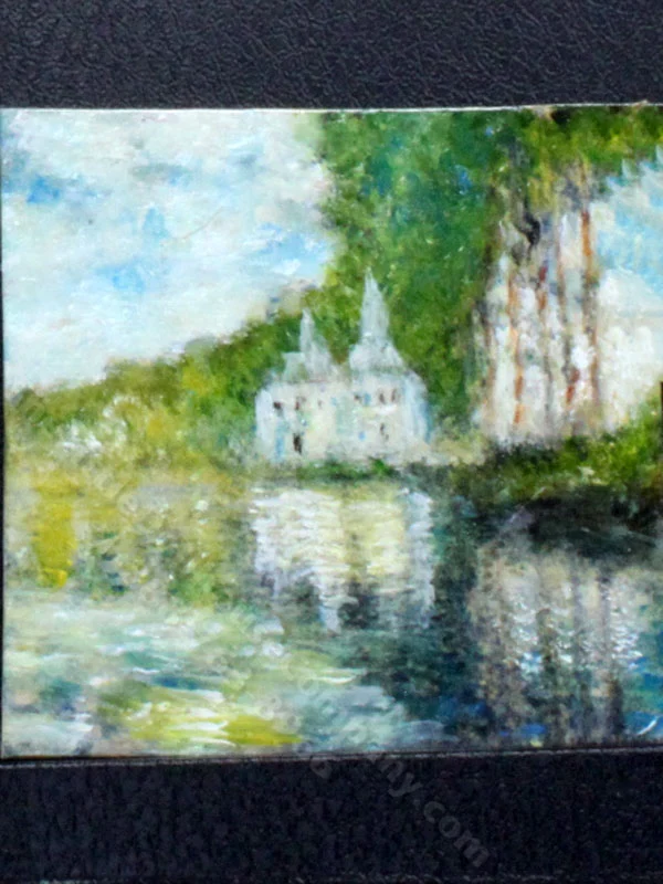 Church Along the River Painting by Larry Morganti