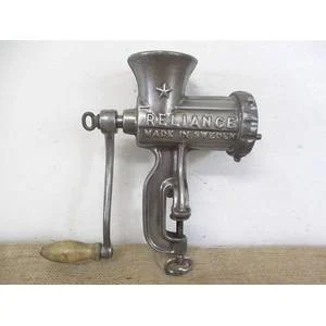 Complete Vintage Husqvarna Reliance No 8 Cast Iron Meat MincerMade In Sweden