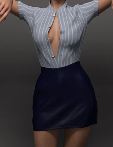dForce EG Flight Attendant Uniform and EG Lovely Poses Genesis 9 Bundle