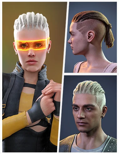 dForce Hesba Hair and MB Hesba for Genesis 9 Feminine Bundle