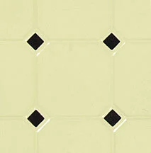 Dollhouse Scale Black & Beige Octagon Vinyl Floor