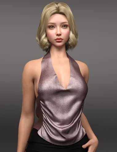 EG OHBN Halter Neck Dress, Hair and EG Lovely Poses Genesis 9 Bundle
