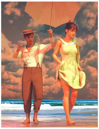 Golden Stillness Outfit Bundle for Genesis 9