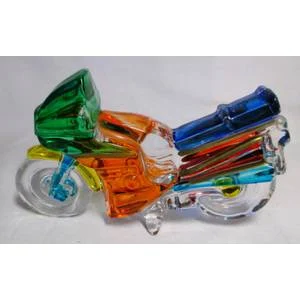 Hand Painted Murano Glass Motorcycle. Perfect item. 115mm x 75mm.