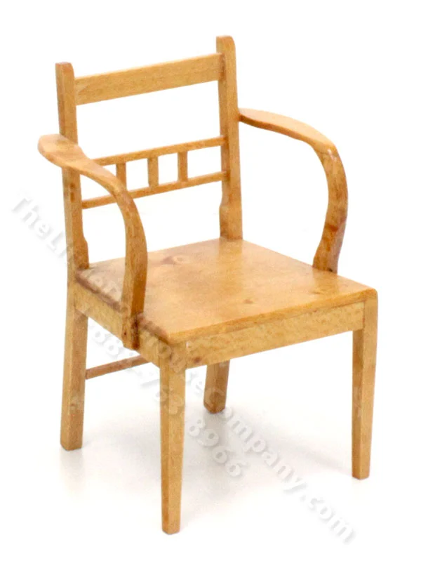 Handmade Miniature Birdseye Maple Armchair for Dollhouses