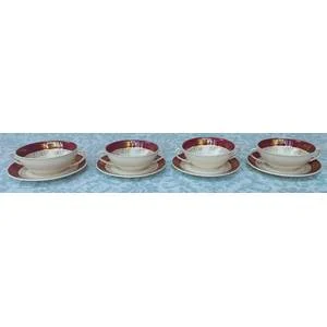 “Ivory Ware” soup cups and saucers set of 4, sold as is
