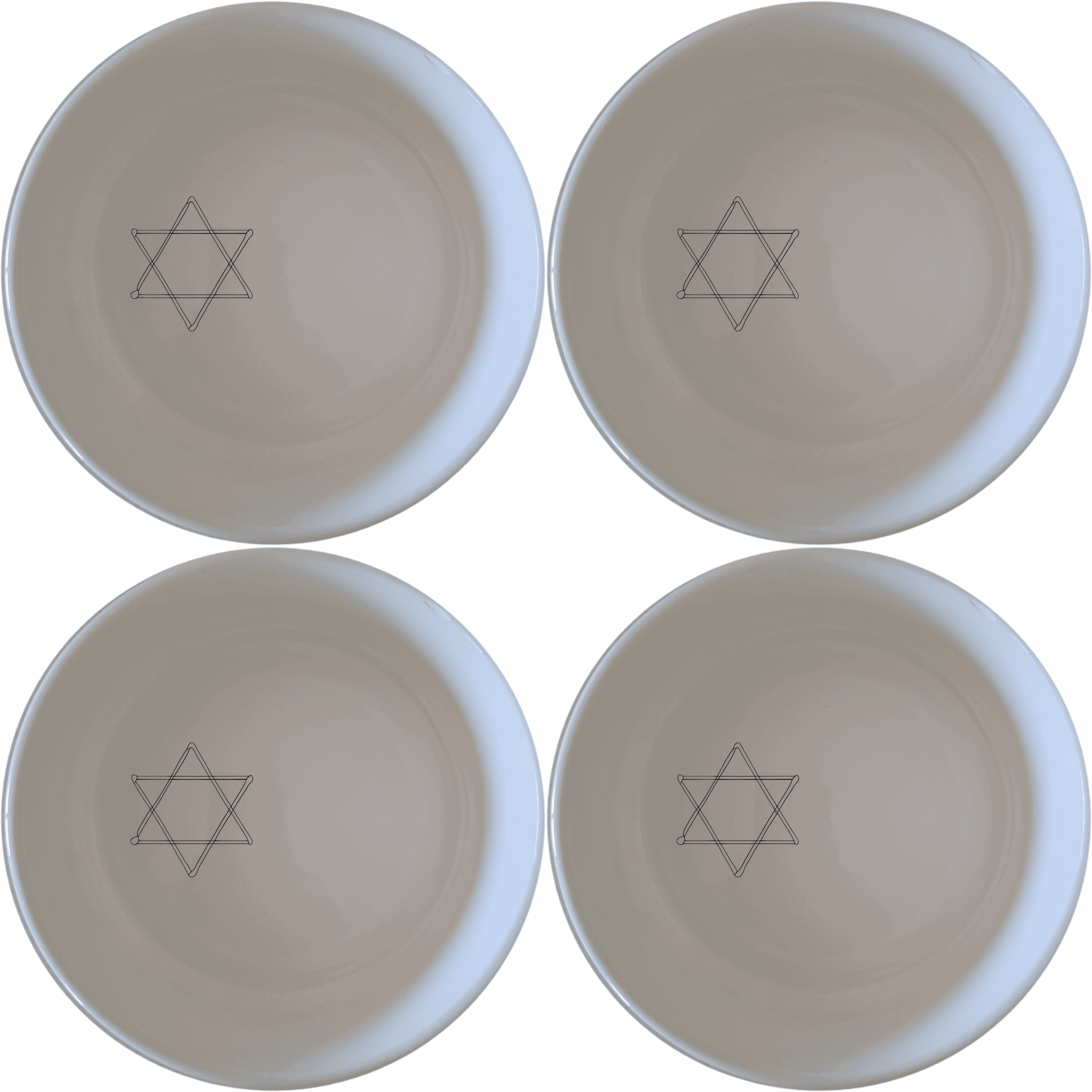 Jewish Imagery Ceramic Bowl Set of 4 - Range 1