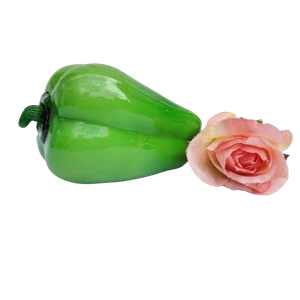 Large Art Glass Green Pepper Vegetable Lifelike