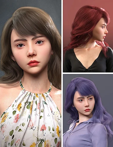 MB Kris Hair and MB Kris for Genesis 9 Feminine