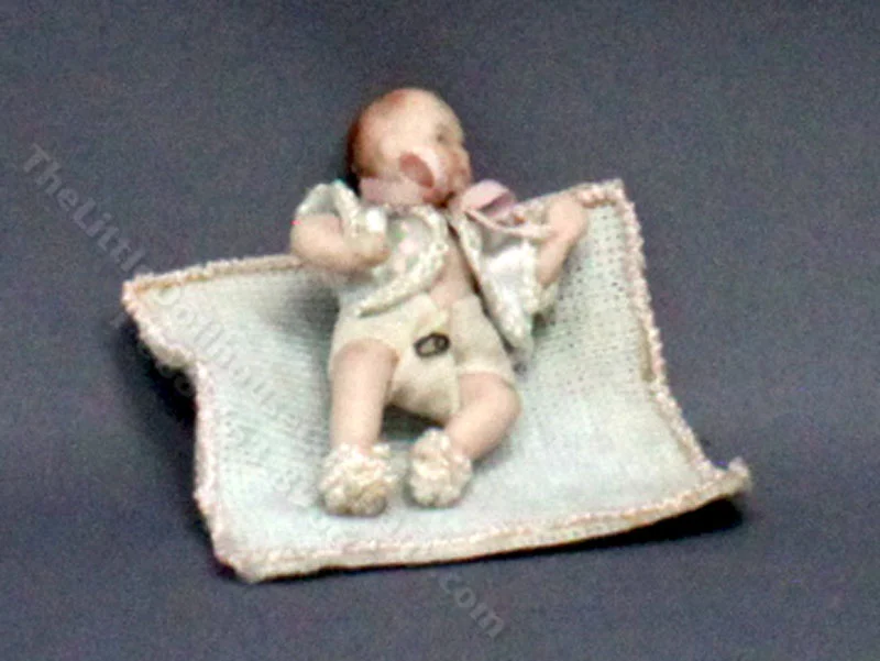 Miniature 1/2Scale Baby Doll & Blanket Swallow Hill Miniatures