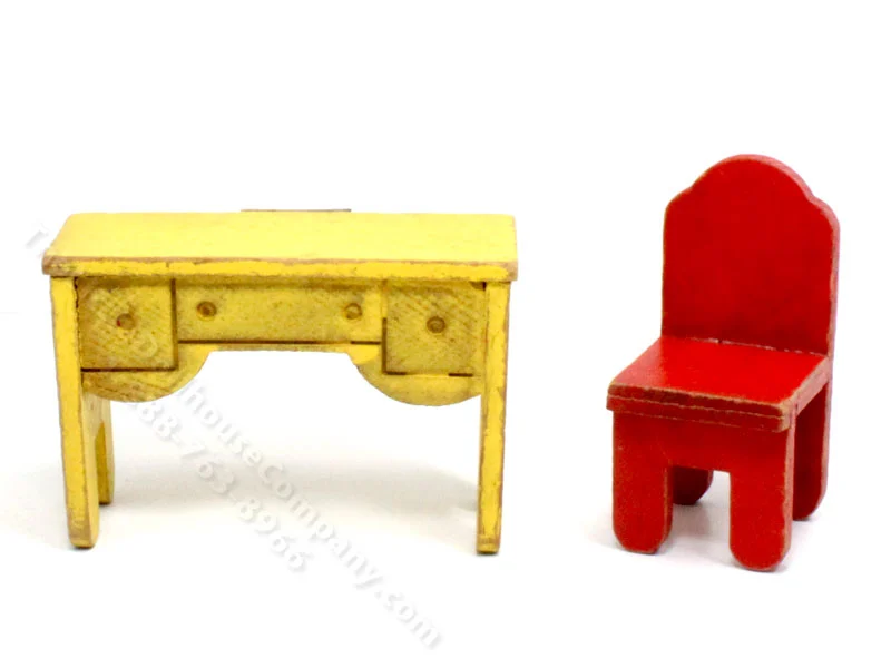 Miniature Colourful Child's Desk for Dollhouses