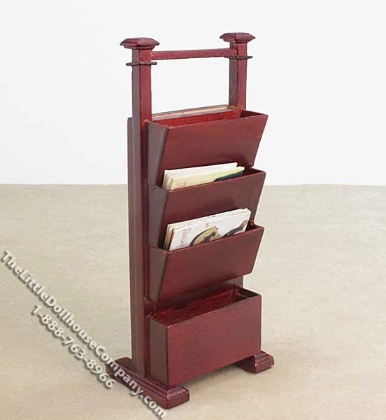 Miniature Combination Retail Mirror/Magazine Rack for Dollhouses