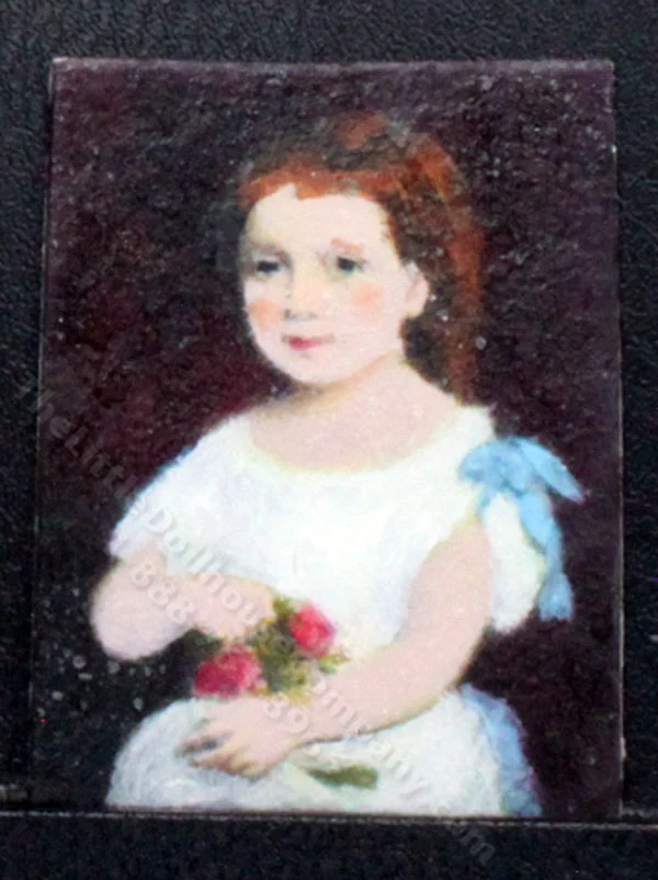 Miniature Girl with Flowers Painting by Larry Morganti