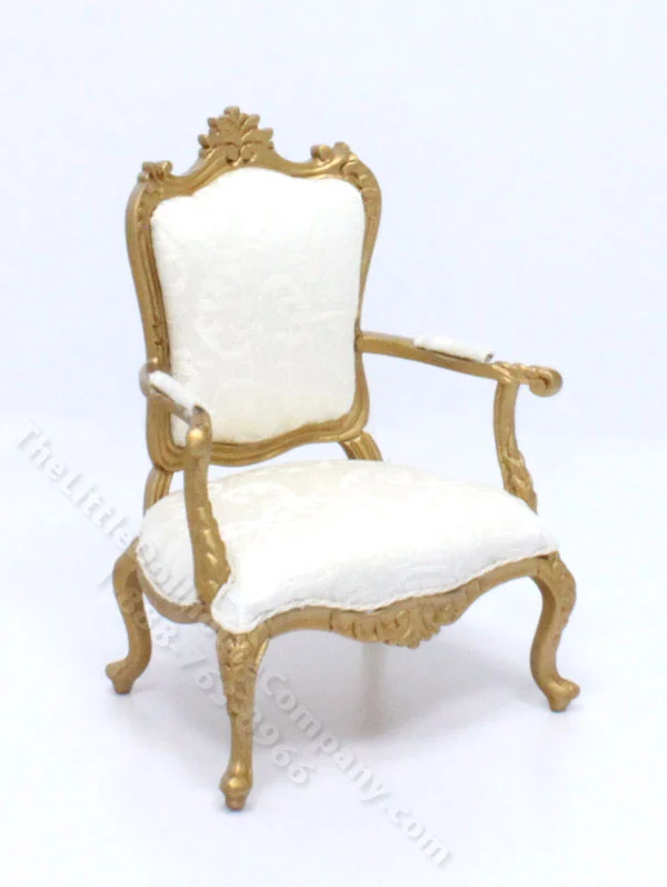 Miniature Gold Leaf Armchair for Dollhouses