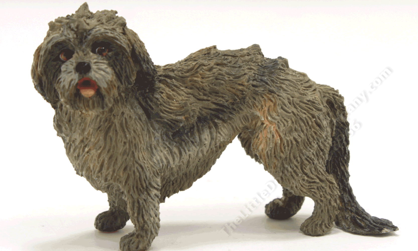 Miniature Grey Lhasa Apso Dog by Leslie Frick