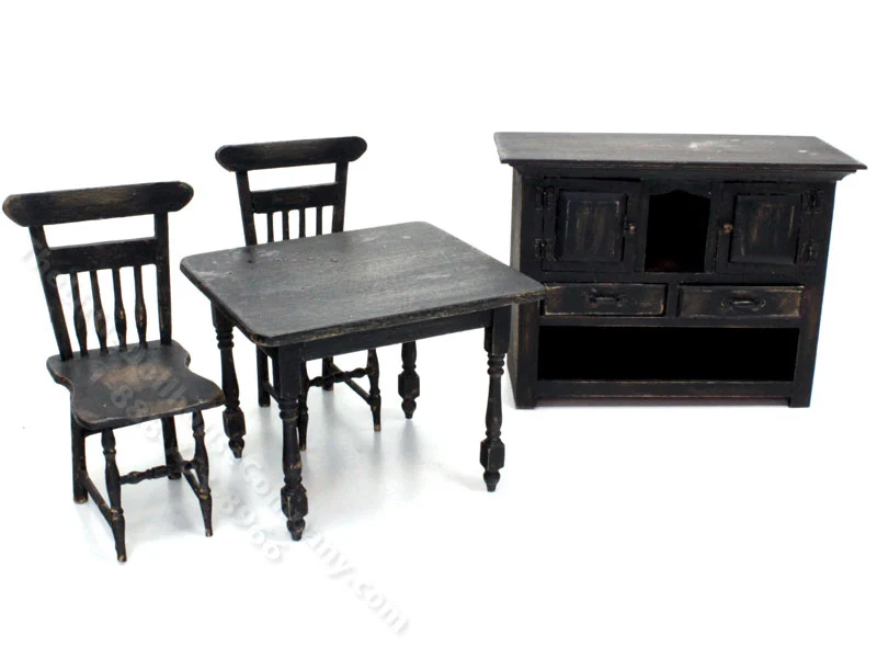 Miniature Handmade Rustic Kitchen Set for Dollhouses