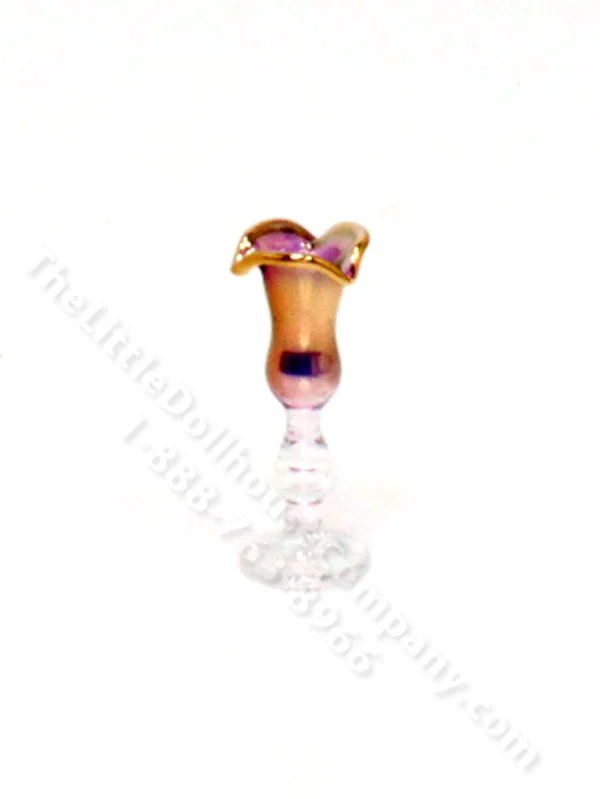 Miniature Iridescent Stemmed Glass Vase