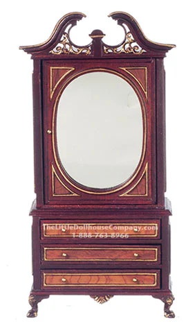 Miniature Mahogany Harding Armoire For Dollhouses