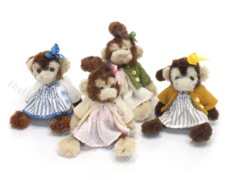 Miniature Monkey in Dress and Cardigan by Sue Wilkes