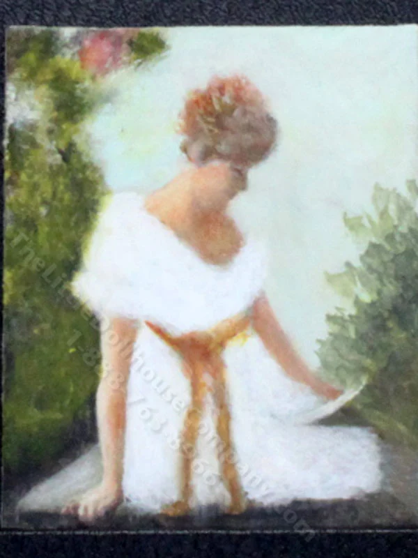 Miniature Portrait of a Woman Reading by Larry Morganti