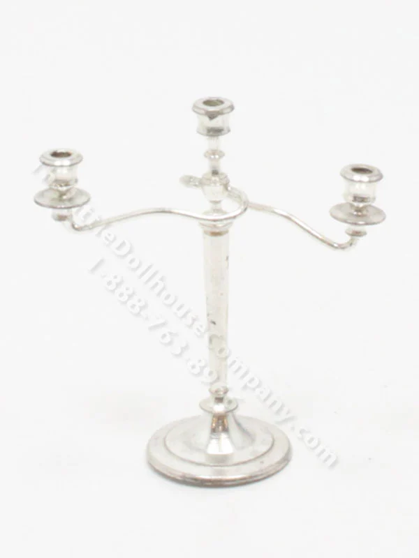 Miniature Sterling Silver 3-Arm Candelabrum by Alec Rothwell