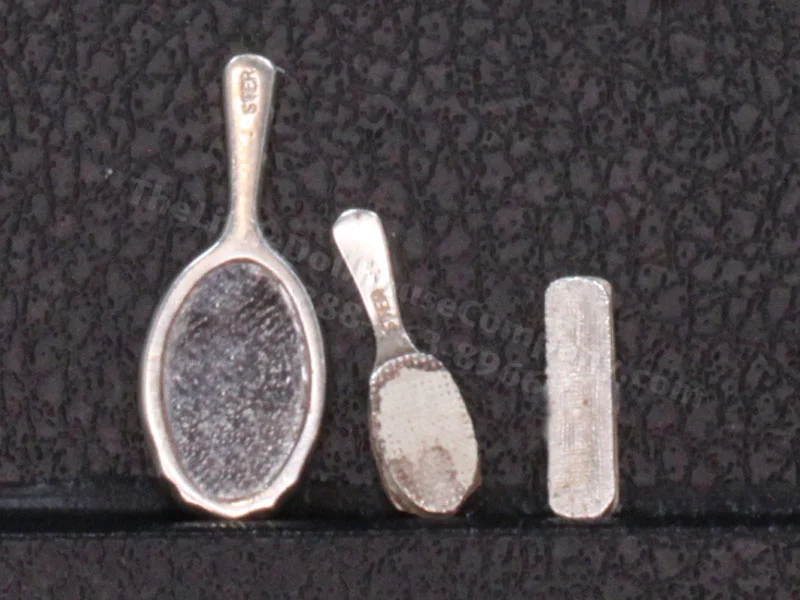 Miniature Sterling Silver Brushes and Mirror Set by Don Henry