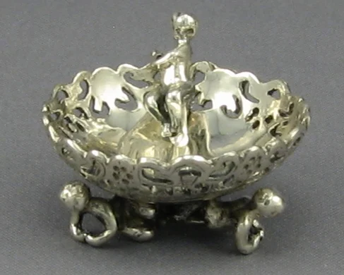 Miniature Sterling Silver Cherub Fruit Bowl by Don Henry