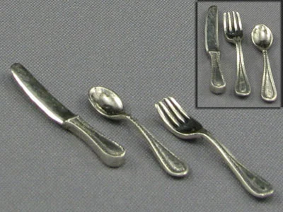 Miniature Sterling Silver Cutlery Set by Don Henry