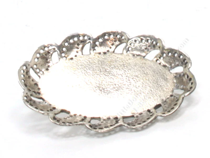 Miniature Sterling Silver Lace Edged Platter by Don Henry