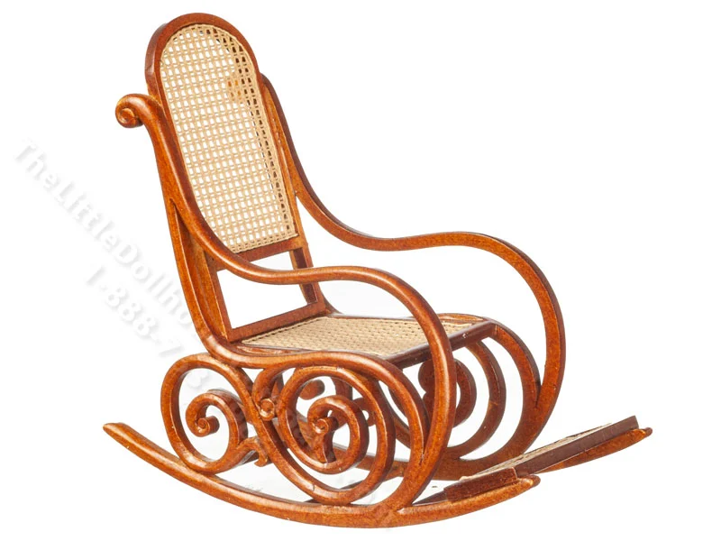 Miniature Walnut Victorian Boston Rocking Chair