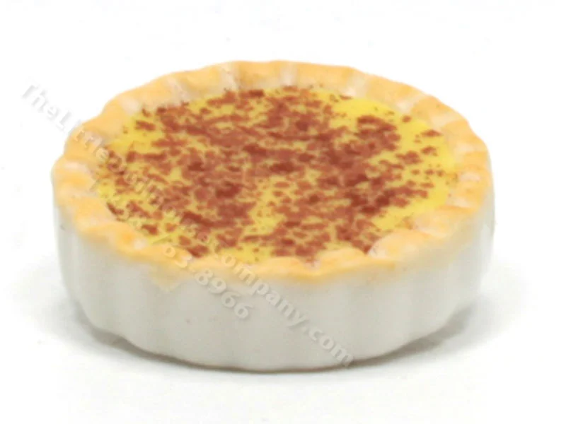 Miniature Whole Custard Pie in White Ceramic Dish