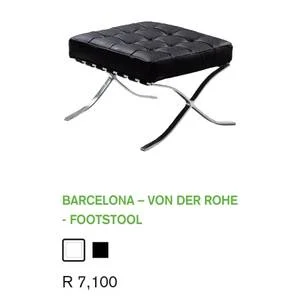 Modern Black Footstool with Stainless Steel Frame