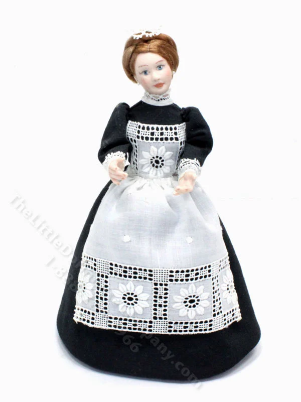 Porcelain Doll in Maid Outfit by Debra Hammond