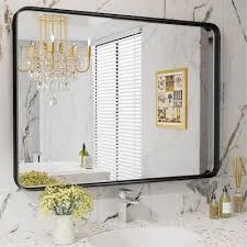 QandAHome-Black Framed Vanity Mirror
