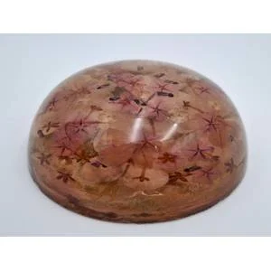 Resin Paperweight with Floating Pink Flower Petals