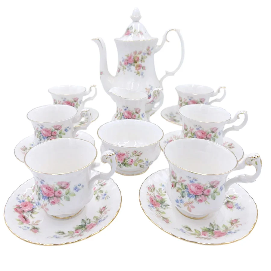 Royal Albert Moss Rose Coffee Service