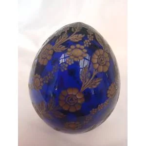Russian handcrafted Faberge style Cobalt blue paper weight