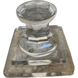 Vintage cut glass paperweight pedestal