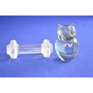 Vintage Glass dumbbell Paperweight andsmallNgwenya Glass Owl