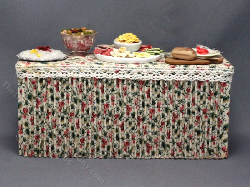 Vintage Miniature Dinner Buffet for Dollhouses