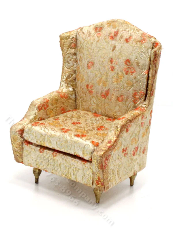 Vintage Miniature Gold Armchair for Dollhouses