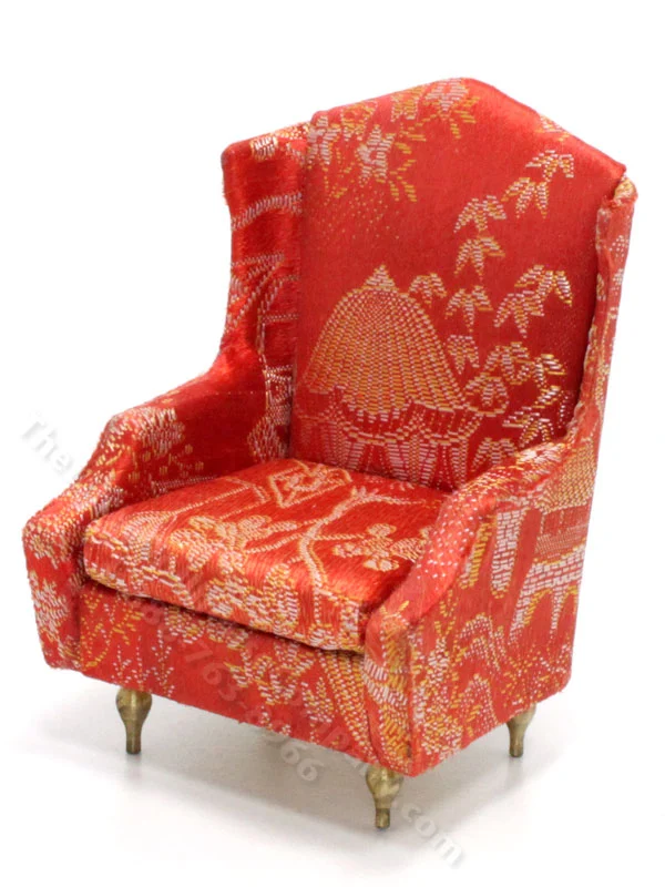 Vintage Miniature Red Armchair for Dollhouses