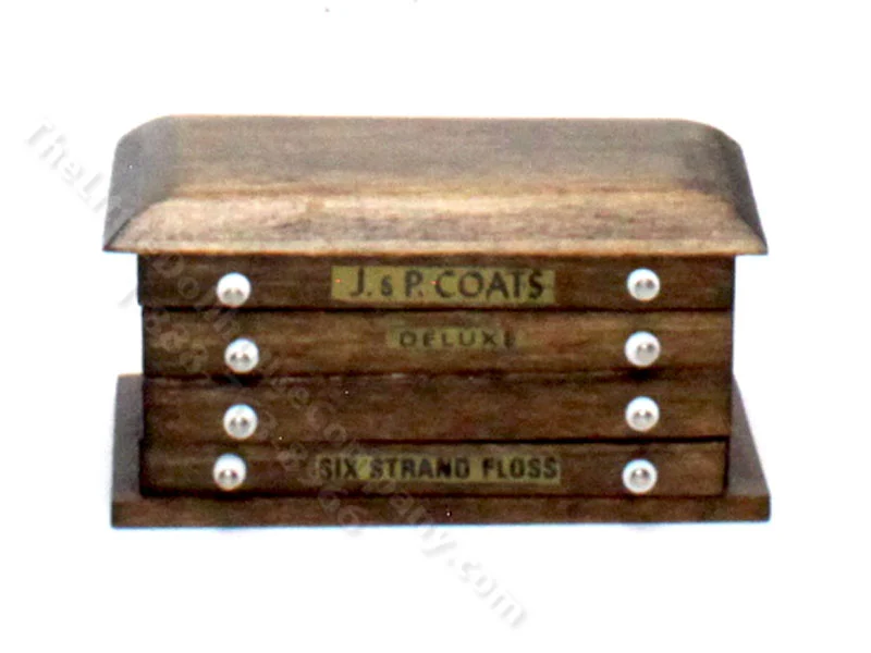 Vintage Miniature Sewing Storage Box for Dollhouses